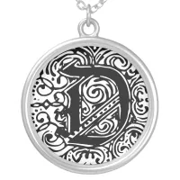 Thumbnail for Monarchia Black "D" Round Necklace