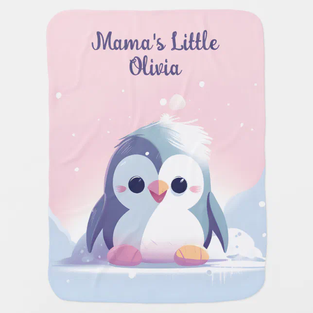 Cute Pink Baby Penguin | Animal | Baby Blanket