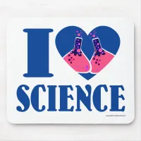 I Heart Science Heart Cartoon Mouse Pad