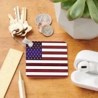 Modern Embossed American Flag Keychain