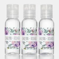 Watercolor Purple Flowers Monogram Hand Sanitizer