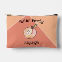 Cute Modern Peach Peaches Terracotta Fun Summer Accessory Pouch