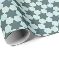 Green Six-Pointed Stars Wrapping Paper