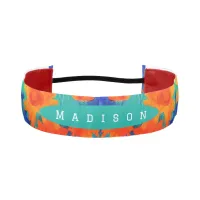 colorful orange sunflowers stylish modern art athletic headband