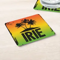 Jamaican Patwah Rastafari Everything IRIE Saying Square Paper Coaster