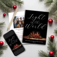 Modern Christian Light of the World Christmas Holiday Card