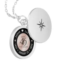 Elegant 46th Pearl Wedding Anniversary Celebration Locket Necklace