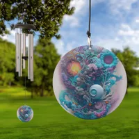 Relax and take a deep breath - Floral AI Art Wind Chime