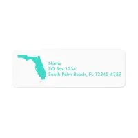 Turquoise Florida Personalized Label