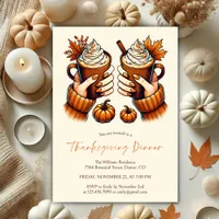 Fall Colors Pumpkin Spice Thanksgiving Dinner Invitation