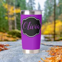 Vibrant, Bold Fuchsia Purple Personalized  Insulated Tumbler