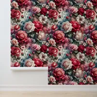 Timeless Rose Floral Charm Wallpaper