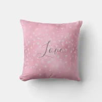 Pink White Hearts Love Throw Pillow