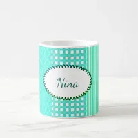 Pastel Turquoise Pattern Mix Coffee Mug