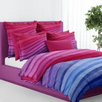 Vibrant Watercolor Stripes Duvet Cover