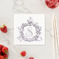 Romantic, Vintage Wreath Personalized Napkins