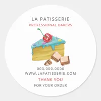 Modern Cute Blue Pastry Bakery Box Seals