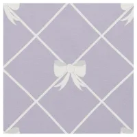 Cute Purple Ribbon Bow Lattice Pattern Fabric