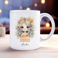 Cute Watercolor Illustration of Virgo Zodiac Name Coffee Mug