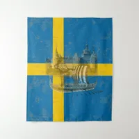 Flag and Symbols of Sweden ID159 Tapestry