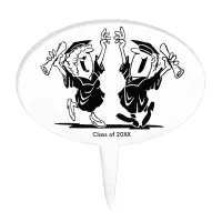 Graduation Couple Class of 20XX Oval Cake Pick