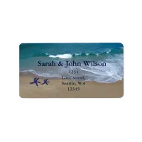 beach wedding,return address label