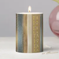 Earth Tones Christmas Fa La La Pattern#27 ID1009 Pillar Candle