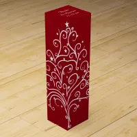 Red Christmas Tree Winter Wedding Wine Box