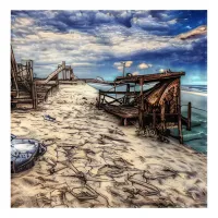 Dilapidated Abandoned Beach Post Apocalyptic  Acrylic Print
