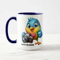 Funny Songbird Behind the Camera Lens Mug