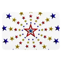 Patriotic Stars Pattern Red Gold Blue Flexible Magnet