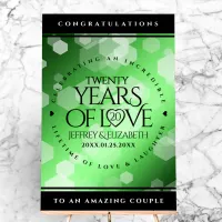Elegant 20th Emerald Wedding Anniversary Acrylic Sign