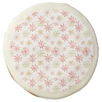 Watercolor Red Green Snowflake Pattern Cookies