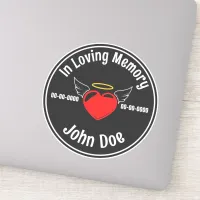 In Loving Memory Heart Dark Sticker