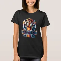 Tiger looking at Reflection in Water T-Shirt