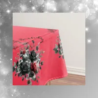 Happy 50th Birthday Red and Black Roses | Tablecloth