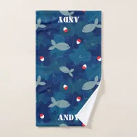 Fishing Camouflage Blue Personalised Hand Towel