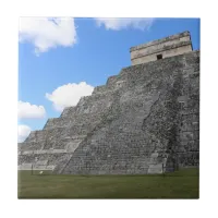 Chichen Itza Temple of Kukulcan south-west View Ceramic Tile