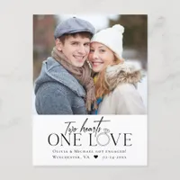 Photo Engagement Announcement One Love Postcard