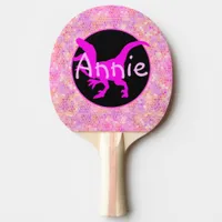 Personalized Pink Dinosaur Hide Ping Pong Paddle