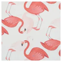 Sketched Scribbled Tropical Pink Flamingos Pattern Fabric