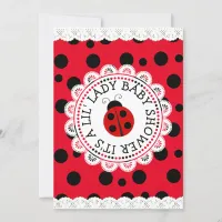 Red Ladybug Girl's Baby Shower Invitation