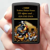 Leghorn Farmers Caring for Flock at Dusk Zippo Lighter