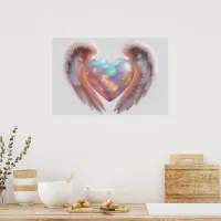 *~*  Heart Glowing Angel Wings  AP78 Opal Poster