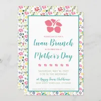 Colorful Tropical Flowers Brunch Luau Mothers Day Invitation