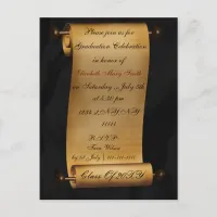 elegant scroll Graduation party Invitation