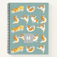 Cute Watercolor Yoga Corgi Dog Pattern Notebook