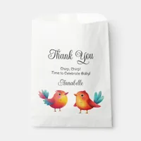 Bird-Themed Baby Shower Cute Watercolor Favor Bag