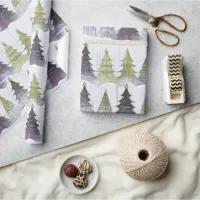 Purple Green Christmas Pattern#9 ID1009 Wrapping Paper