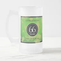 Elegant 66th Titanite Wedding Anniversary Frosted Glass Beer Mug